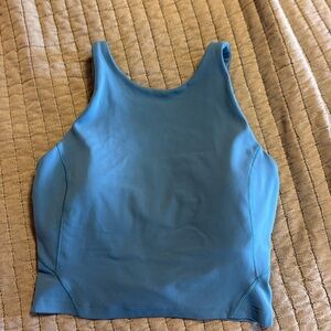Lululemon Athletica Blue Fitted Crop Tank Top